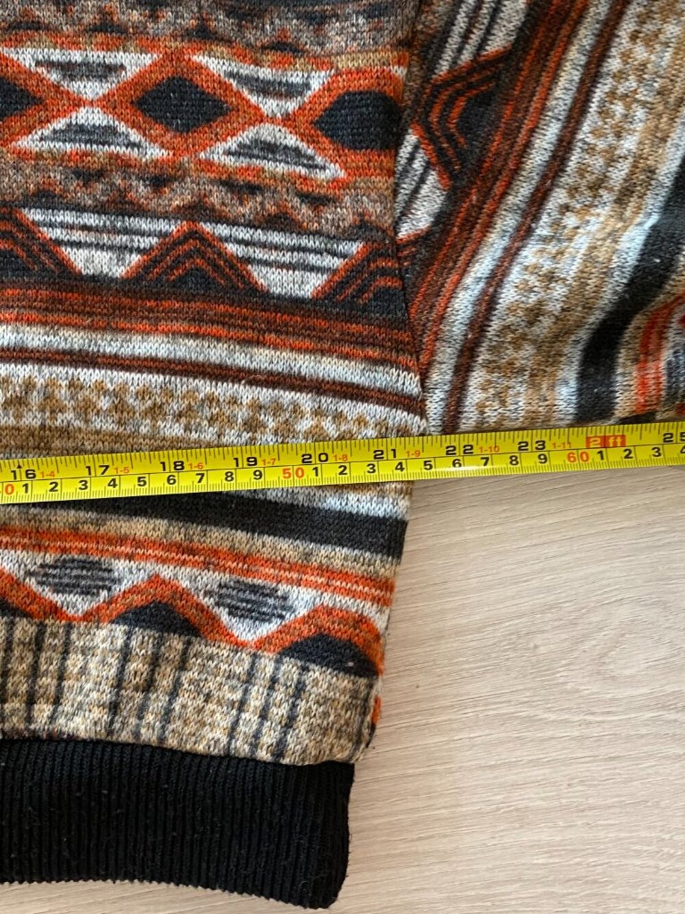 Zaful Aztec Geometric Knit Crop Sweater Multicolor Grey Orange Black Size 8 (L) - Picture 12 of 12